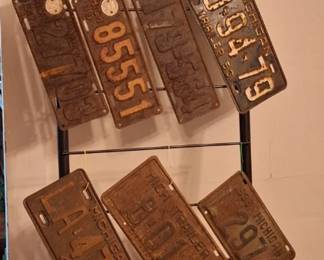 Sample of Many Early License Plates! From 1917 Thru 1970s!