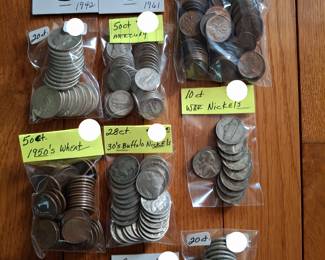 Small Coin Collection Including Silver U.S. Coins! Walking Liberties, Ben Franklin's, Mercury Head Dimes, Silver Roosevelt Dimes, 1940s & 1950s Quarters, JFK Half Dollars, War Nickels, Buffalo Nickels, Wheat Pennies, Canadian Pennies!