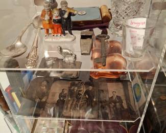 Tin Types and Bisque Figures, Ladies Compact, Antique Eyeglasses, Campbell's Soup Spoons!