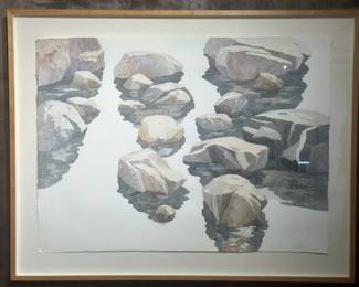 James Fuller Watercolor Mt. Baldy Rocks