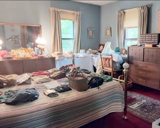 Midcentury Lane Bedroom Set, Collections of Purses, Oriental Rug, Sewing and Crafting Supplies