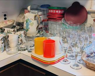 Metlox Poppytrail Dishes, Glassware and Kitchen Goods