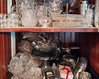 Fostoria American Glassware, Silver, and pewter