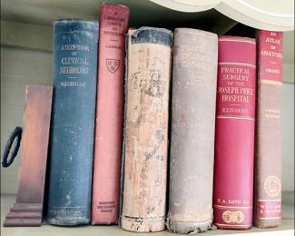 Antique Medical Books. There is also some old medical tools.
