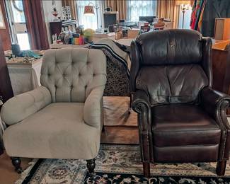Upholstered Armchair, Leather Recliner