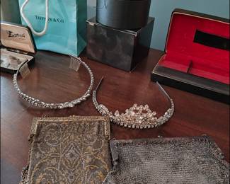 Tiffany Jewelry, Tiaras, Citizen's men's watch, Antique Mesh Purses