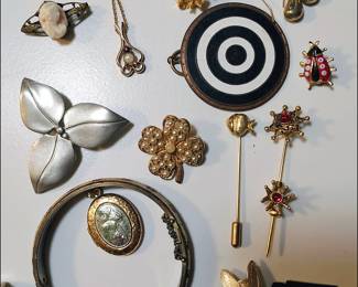Some of a copious amount of costume jewelry.