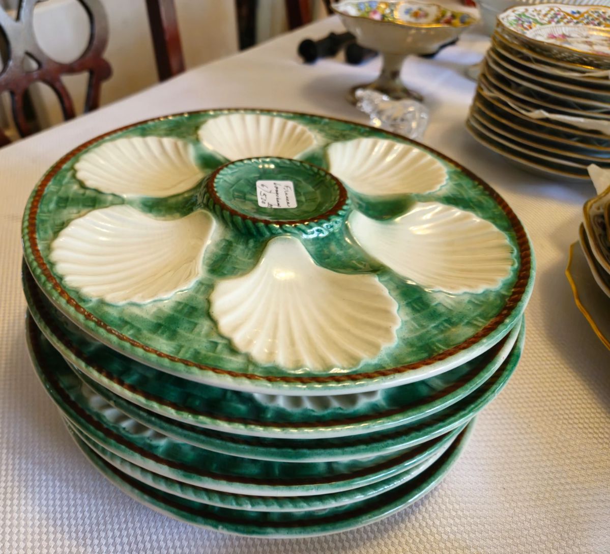 Rare oyster plates by Longchamps France