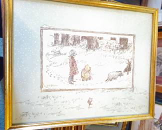 One of the Winnie the Pooh set of four framed prints.