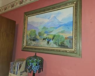 Large landscape by California artist william Howell Bull, signed H. Bull '74