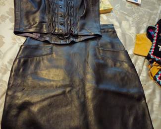 Leather bustier and skirt by Firenze, Italy from Saks Fifth Avenue. Size Small-Med (marked medium)