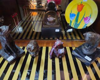 Egyptian inspired cat figures