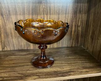 Indiana Glass Amber Garland Collection Compote