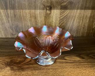 Fenton Carnival Marigold Iridescent Glass Bowl