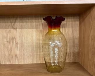 Amberina Quilted Diamond Vase