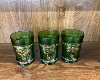 Northwood Peach & Cable Emerald Green & Gold Tumber