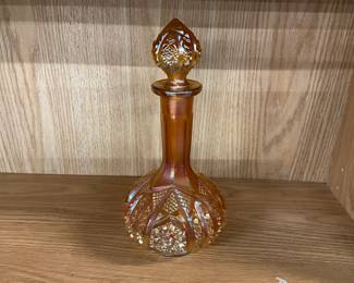 Marigold Carnival Glass Decanter