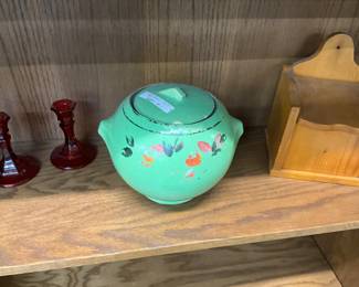 Pottery Ball Shaped Cookie Jar