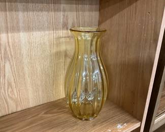 Fenton Yellow Glass Vase