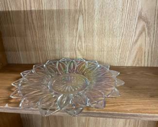 Federal Glass Iridescent Sunflower Petal Platter
