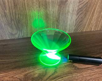 Green Uranium Glass Sherbert Cup