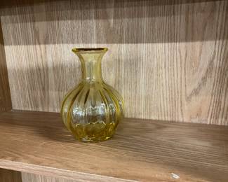 Fenton American Legacy Yellow Candleglow Optic Vase