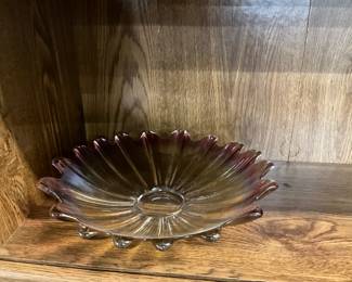 Federal Glass Starburst Bowl in Iridescent Purple