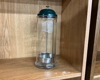 Clear Glass & Metal Straw Dispenser