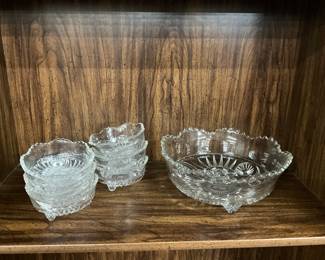 Riverside Glass Works Esther Serving Bowl & Dessert Bowls