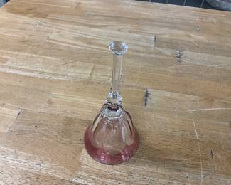 Clear Bell Cranberry Bottom Trim Bell