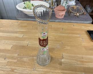 Bohemian Glass Swung Vase