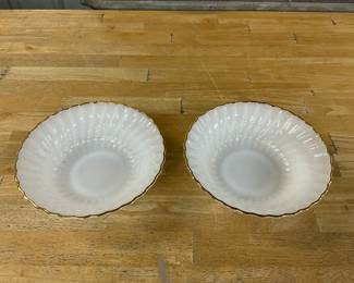Anchor Hocking Fire King White Milk Glass Serving Bowls