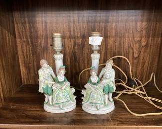 Mid Century Victorian Figurine Lamps