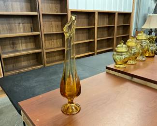 Amber Viking Glass Swung Vase