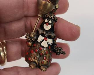 VTG Ron lee brass thimble clown