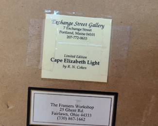Cape Elizabeth Light by R.N. Cohen framed, signed art