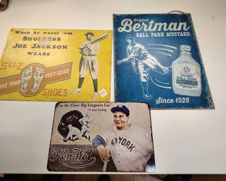 retro Baseball tin signs lot