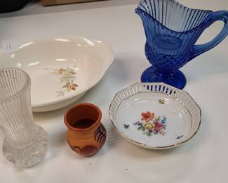 Avon Fostoria cobalt blue pitcher