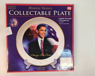 Pres Obama collectible plate