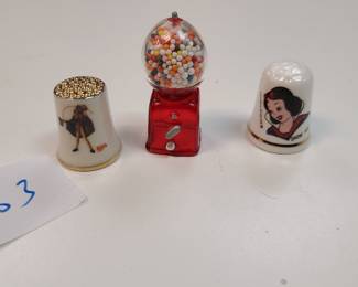 mixed vtg porcelain thimbles, Snow White