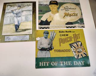 retro Baseball tin signs lot