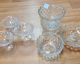Fostoria glass, diamond cut