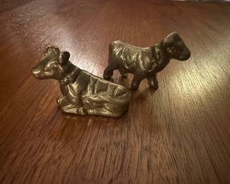 Miniature brass cows