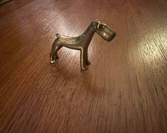 Miniature brass dog