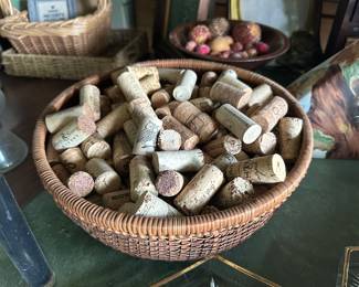 Basket with wine corks