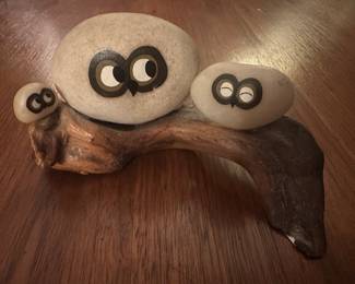 Stone owl figurine