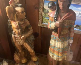 American indian Figures Plaster or cement, Approx 2" tall