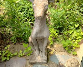 Tall cement dog