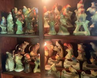 Lots of Czech pottery birds, vases, pitchers, and figural pieces ...All pre WWII