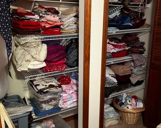 The sewing/craft room- TONS of fabric!